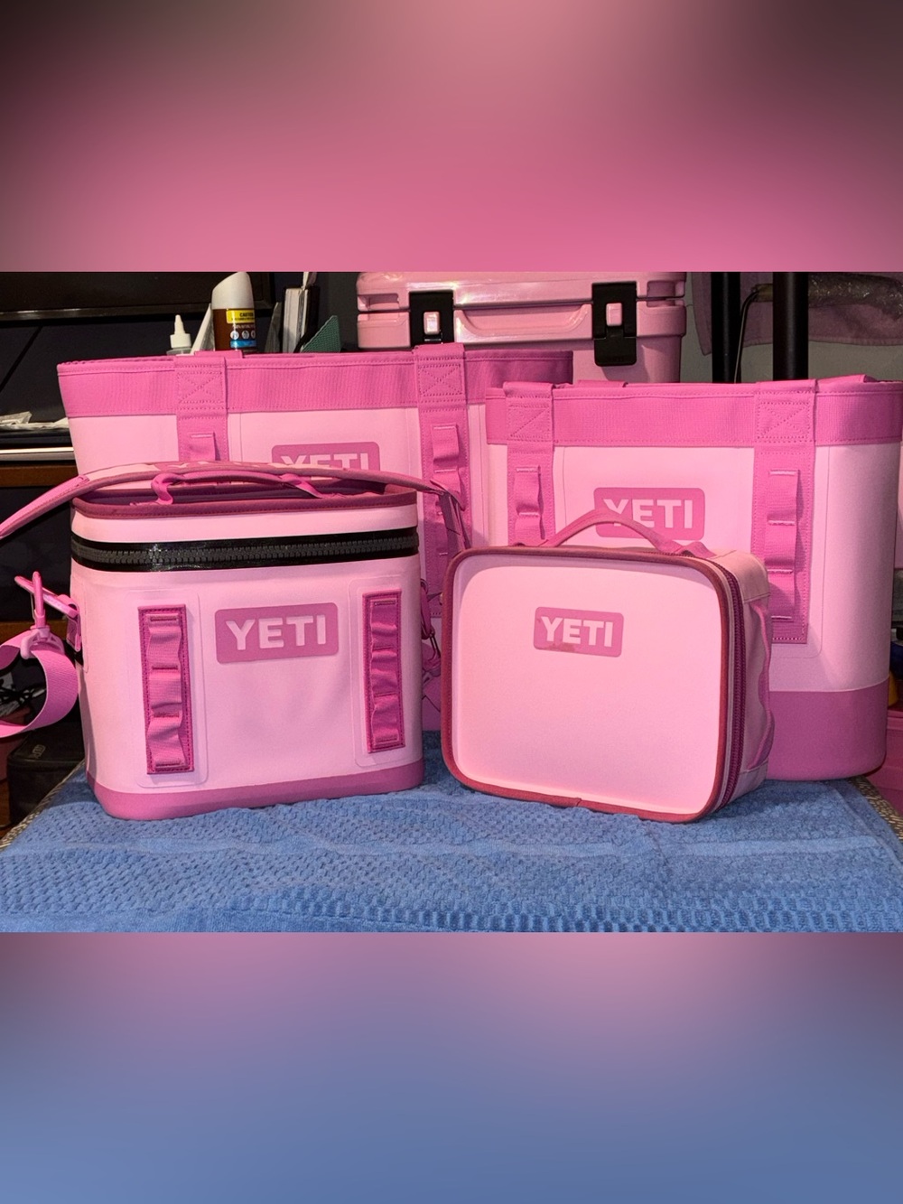 Pink YETI small soft coolers